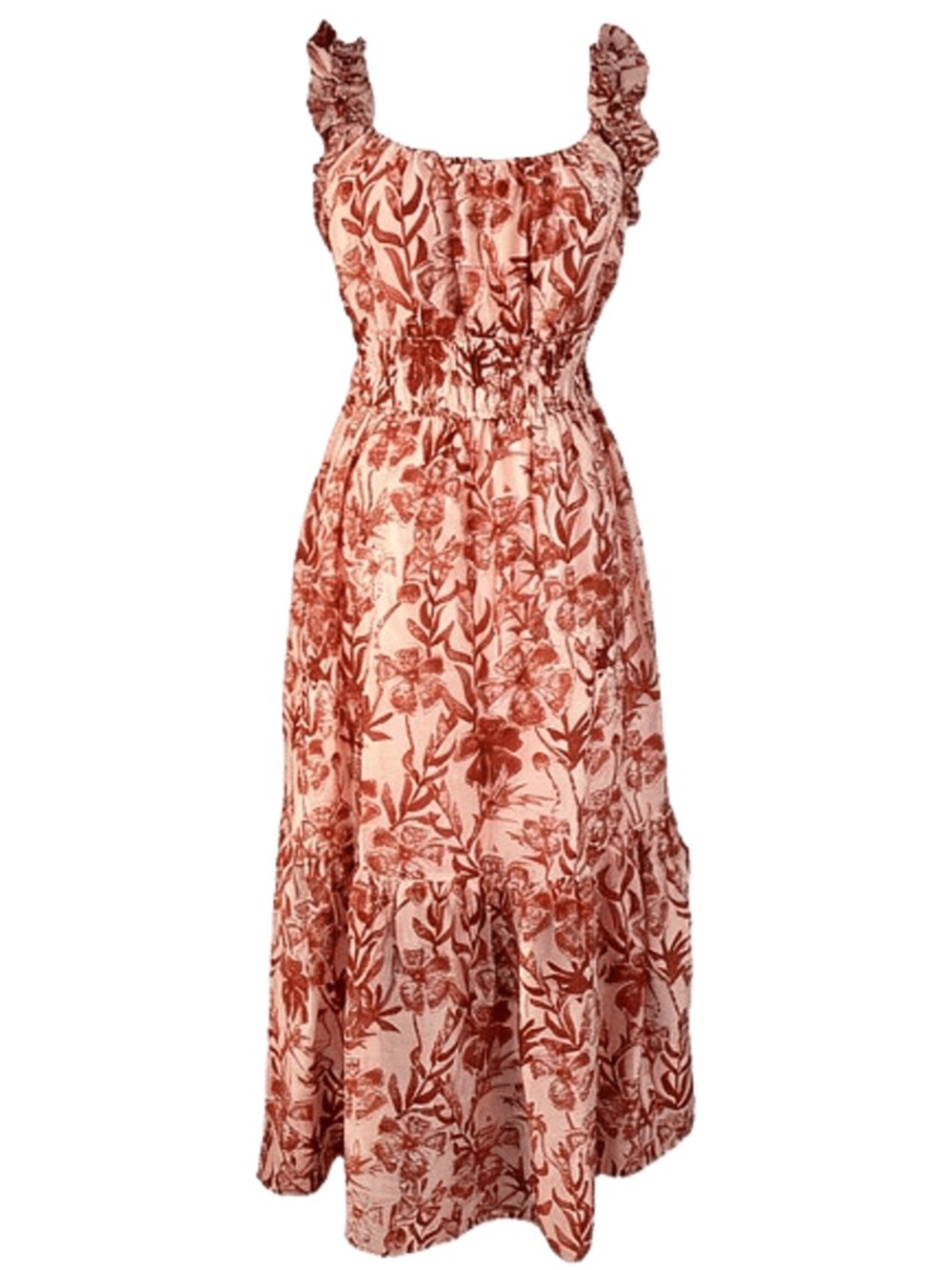 MELLODAY Dusty Pink Floral Dress NWT L